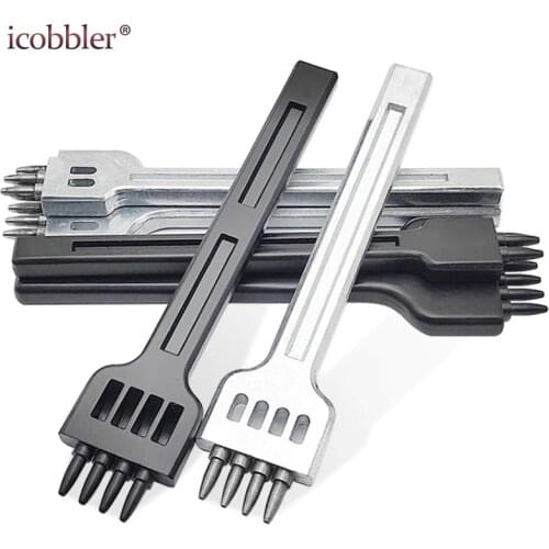 2019 New Die Leather Cutting Stitch for Wallet Belt Round Punch DIY Stitching Chisel Set Craft Kit 4mm Hole Spacing 1mm Diameter