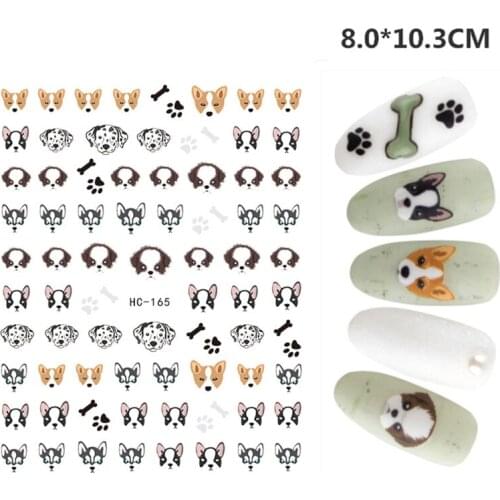 2D adhesive sticker cartoon cute flower animal pattern nail sticker simple water transfer sticker nail art