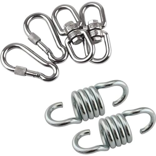 4Pcs/2Set M8 304 Stainless Steel Swing Hook Hammock Chair Hanging Kit with 2Pcs Hammock Suspension Hooks