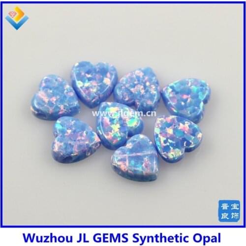 5cs/lot) OP26 12mm Synthetic heart Opal gems for necklace Free shipping