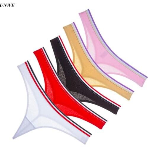 5 PCS/Pack Stripe Waistband Seamless Thong Panties Sports Women Ladies Sexy Cotton G-string Underwear Low-rise Bikini Briefs
