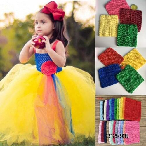 6/9 Inch Crochet Children Wrapped Chest Baby Girl Elastic Tutu Tube Tops Knit DIY Fashion Stretch Headband Accessories 7zSH939