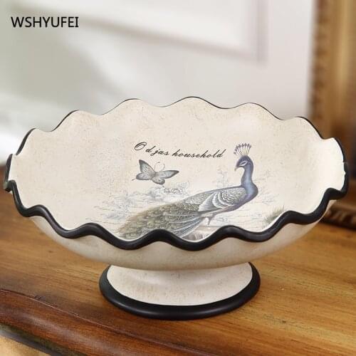 American fruit plate ceramic home modern creative personality living room coffee table exquisite European candy plate compact