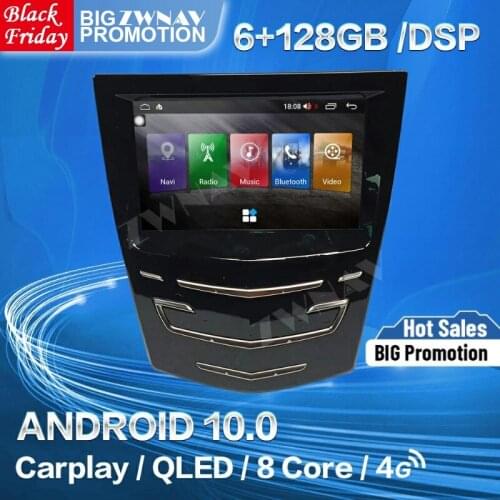 6+128G Carplay Android 10 Car Multimedia Stereo Player GPS Navigation For Cadillac ATS ATSL XTS SRX CTS Radio Receiver Head Unit