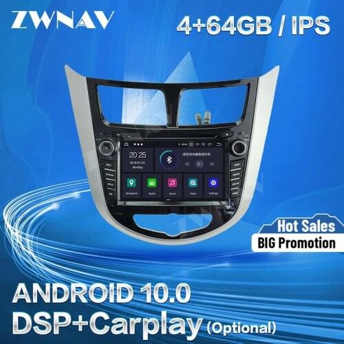 Carplay For Hyundai Accent Verna 2010 2011 2012 Android 10 Multimedia Player GPS Navi Auto Audio Stereo Radio Recorder Head Unit