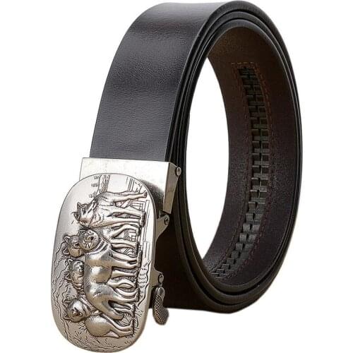 Fashion Wolf Designers Bet W Automatic Buckle Genuine Leather Luxury Belts Business Belts for Men Ceinture Homme