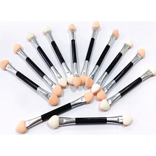 12Pcs/pack Double-sided Sponge Powder Puff Nail Brush Eyeshadow Stick Cosmetic Makeup Dust Applicator Manicure Nail Art Tool Set