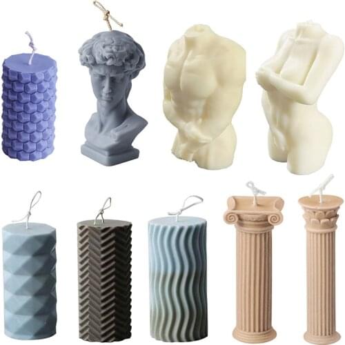 Candle Mold 3D Creative Silicone David Perfume Candle Mold Fragrance Candle Making Wax Mould Plaster chocolate soap cake mold