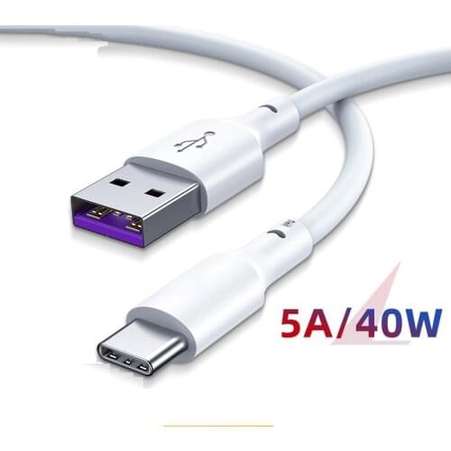 5A USB Type C Cable Fast Charging Cable for Huawei P30 Mate 20 Pro Xiaomi Mi 9 HTC for Macbook Mobile Phone Charger
