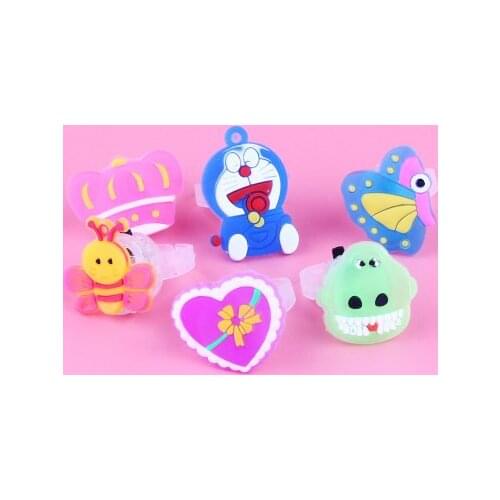 5pcs luminous childrens ring, boy and girl LED finger jewelry cartoon design night outdoor activities festival concert supplies