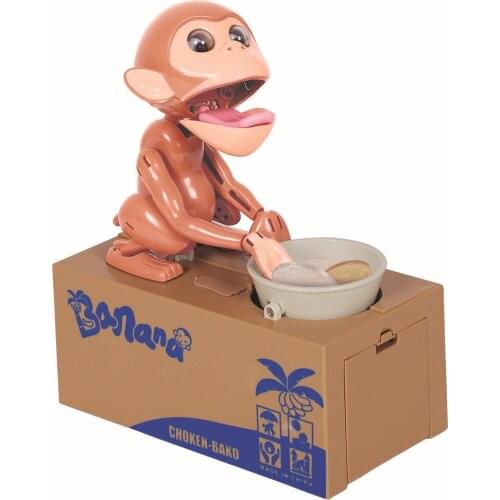 Creative storage drawer eat money greedy monkey simian Funny piggy bank / piggy bank saving box ENGLISH