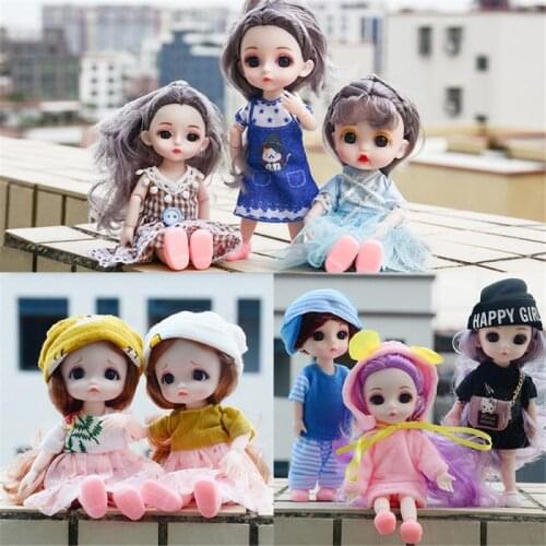 16 Cm Doll 13 Joint Plastic Baby Clothes Shoes Clothing Casual Wear Accessories Girl Fashion Doll DIY Toy Christmas Gift