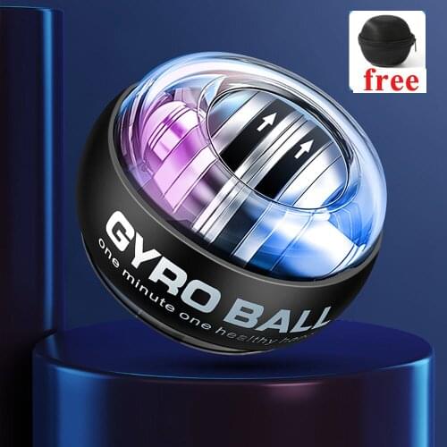 Hottest LED Self Start Power Gyro Ball with Blue Teeth Mute Metal 100Kg Muscle Wrist Force Trainer Relax Gyroscope Power Ball