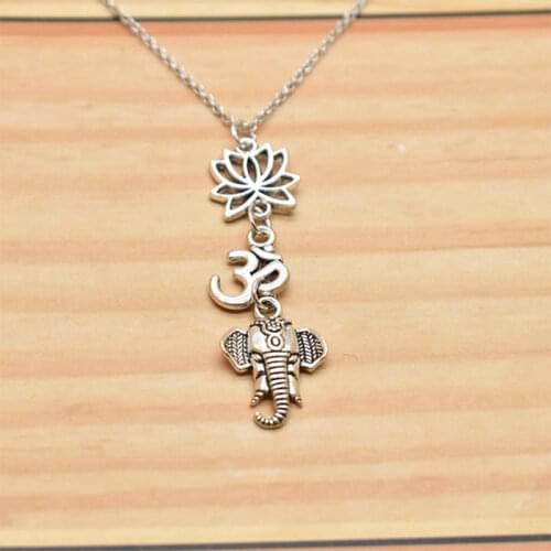 Fashion Tiny Lotus Yoga Buddha Elephant Necklaces Buddha Meditation Spiritual Necklace Jewelry collares