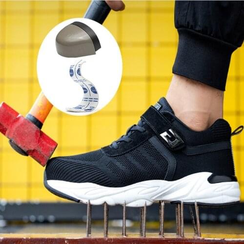 Mens Safety Shoes Steel Toe Construction Protective Footwear Lightweight Shockproof Work Sneaker Shoes For Men
