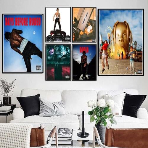 Wall Art Living Room Home Decoration Travis Scott Astroworld Rodeo Days Rap Music Album Star Poster Canvas Painting HD Print
