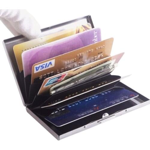 New Product Stainless Steel Card Holder Portable Solid Color Metal Anti-Scan Business Card Holder Used For ID Credit Card