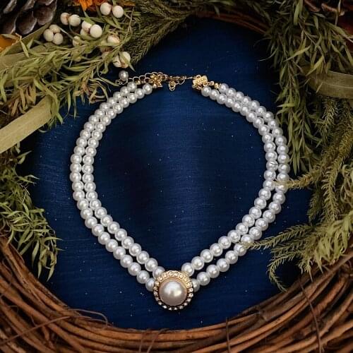 2020 Sale Kolye Collares Choker Elegant Hepburn Small Fragrance Pearl Temperament Necklace Clavicle Chain Dress Accessories