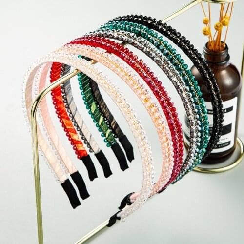 2021 Small Crystal Bead Hair Band Headwear Women Handmade Hair Accessories Headwear Fashion Girl Wedding Headband Jewelry