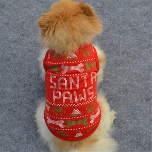 Christmas Dog Clothes for Smal Dogs Wholesale Dog Clothing Free Shipping French Bulldog Vest Clothing for Cats Puppy Summer Vest
