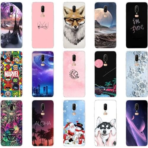 U silicon case for oneplus 6 case cover Coque for oneplus 6t case etui cover for oneplus 6 case leaves cute funny dog cartoon