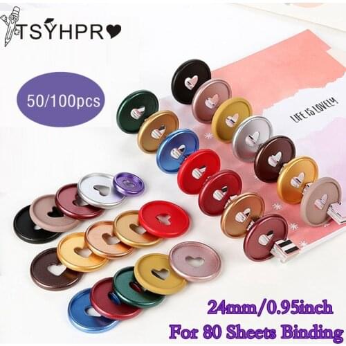 50/100 Pcs Matte Heart Mushroom Binders for Notebooks 24mm Diy Planner Disc Loose Leaf Binder Rings for Scrapbooking