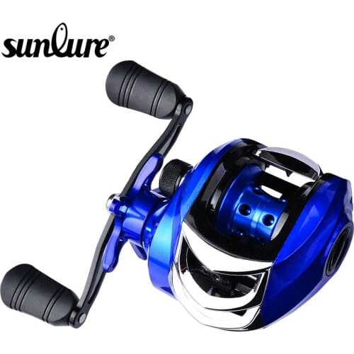 Sunlure 1PC Water Drop Fishing Reel Blue And Red Color Reel 18+1/17+1 Ball Bearings 10KG Right and Left Baitcast Wheel