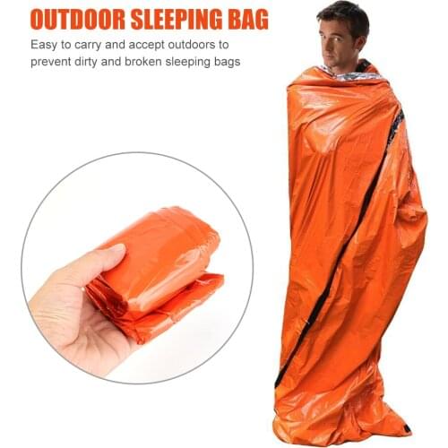 Waterproof Outdoor Emergency Blanket Survival Thermal Sleeping Bags Keep Warm First Aid Camping Survival Gear Orange