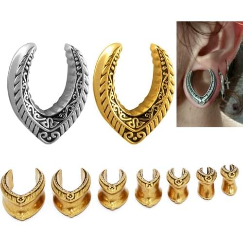PAIR Stainless Steel Hemisphere Ear Piercing Plugs Drop Ear Expanders Stretcher Tunnel Gauge Earrings Piercing Body Jewelry