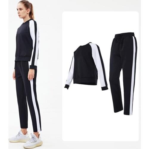 Womens Sweatshirt Sets Long Sleeve and Swantpants Training Excise Sports Suit 2pcs Autumn Winter Sweatsuit for Workout Jogging