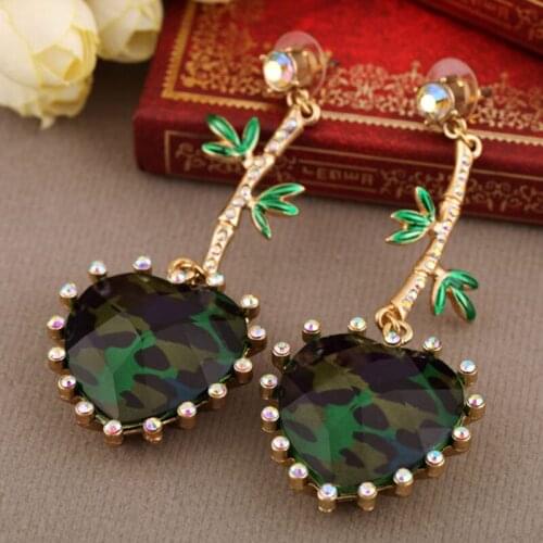 BALANBIU 2019 Vintage Style Resin Heart Shape Stud Earrings For Women Gifts Gold Color Fashion Jewelry Big Wholesale