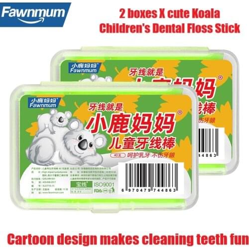 Fawnmum Dental Floss Childrens Dentist Materials Koala For Teeth Care Dentistry Tool Plastic Toothpicks With Thread Picks Oral