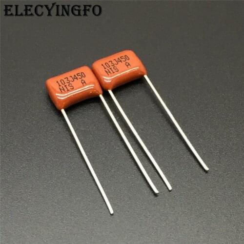 10Pcs/100Pcs Japan NISSEI CBB capacitor MMC 450V 103 J 5% 0.01uF 10nF Pitch=7.5mm Metallized polyester film capacitor