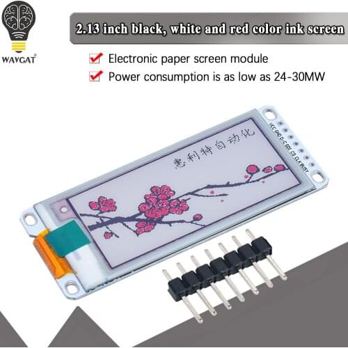 2.13 Inch E-Paper Module E-Ink Display Screen Module Black Red White Color SPI Supports Partial Refresh For Arduino
