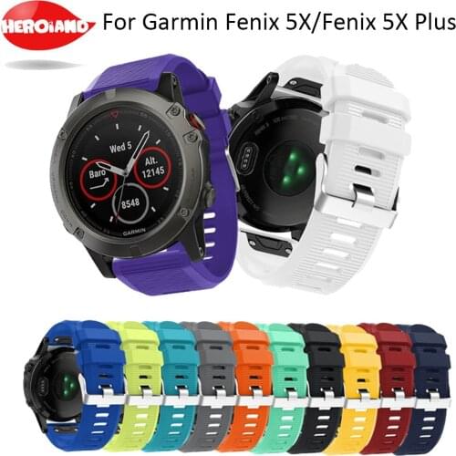 26MM Watchband for Garmin Fenix 3 3 HR wrist band for Fenix 5X Plus S60 Watch Quick Release Silicone Easyfit Wrist Band Strap