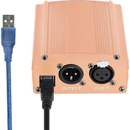 28EA For Condenser Mic Music Recording Equipment 48V Phantom Power Supply with Adapter XLR Microphone Cable