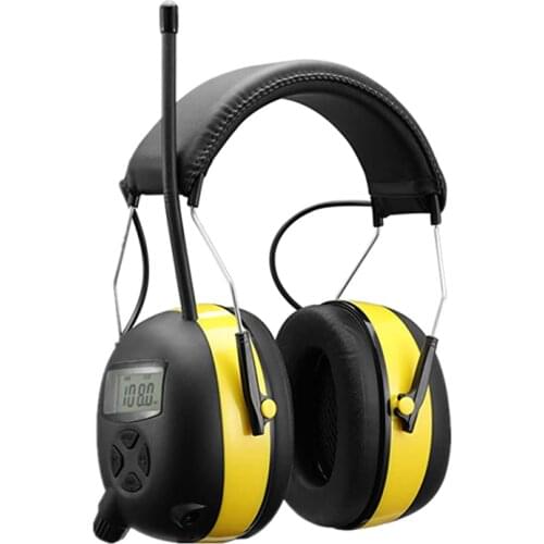 Am/Fm Radio Hearing Protector Noise Reduction Safety Ear Muffs 30db Noise Cancelling Ear Protection with Digital Display