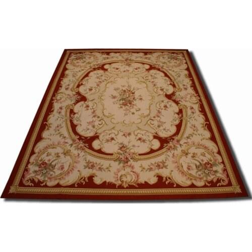 Free shipping 9'x12' Aubusson woolen rugs French Aubusson Carpet 2016New design