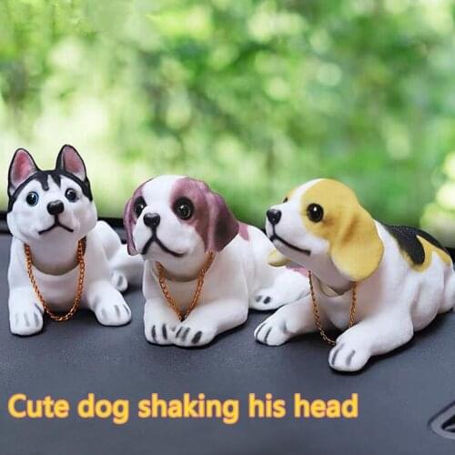 Resin Girl Female Shaking Head Doll Simulation Dog Decoration Accessories Car Car Dashboard Decoration Toy Cute L5T5