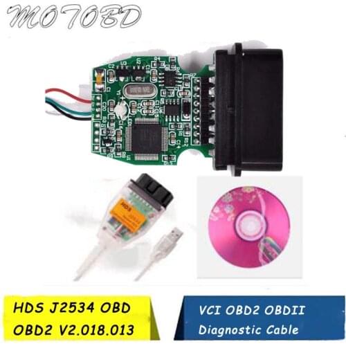 MIN VCI For HDS J2534 OBD OBD2 V2.018.013 J2534 MVCI OBD2 OBDII Diagnostic Cable Scan running on ISO and VPW Scanner