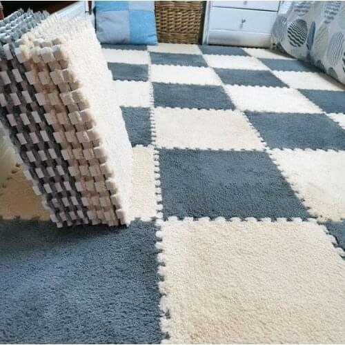 Door Mats Outdoor Floor Mats Fur Hair Foam Pad Square Baby Crawling Area Mats Kitchen Mat 30cmX30cm