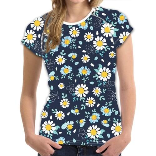 Nopersonality Flower T shirt Women Flower Daisy Basic Tee Tops Girls Bodybuilding Floral Tshirt Female Purple Clothes New XXL