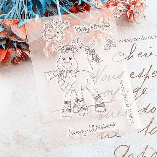 Hot sale elk Transparent Clear Stamps / Silicone Seals Roller Stamp for DIY scrapbooking photo album/Card Making