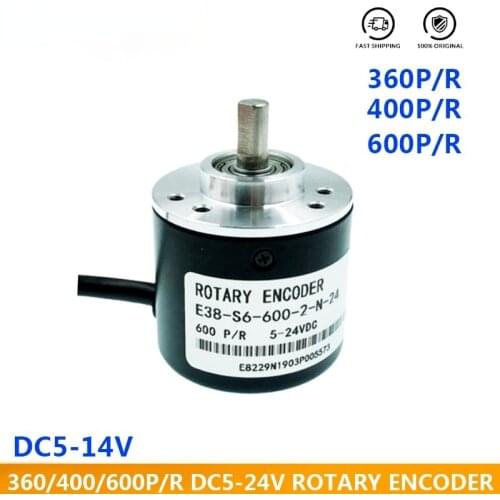 Incremental Rotary Encoder 5-24V DC E38 S6 Encoder 360/400/600 P/R Photoelectric Incremental Rotary AB Two Phases 6mm Shaft