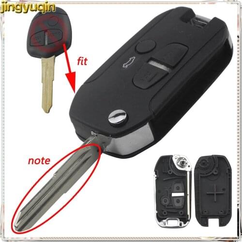 Jingyuqin 3 Buttons Remote Flip Folding Car Key Case Shell Fob for Mitsubishi Pajero Sport Outlander Grandis ASX Car-Styling