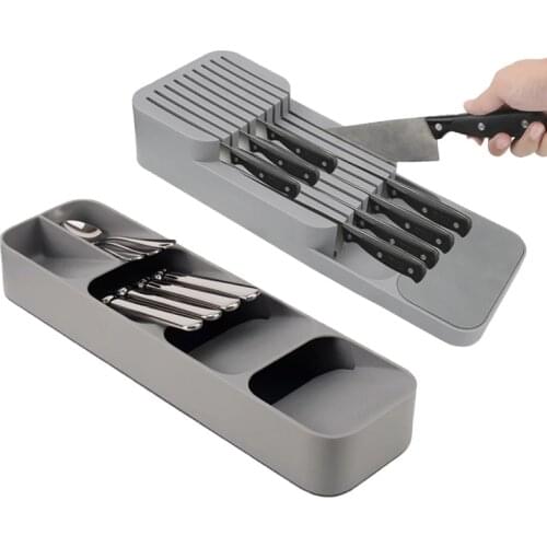 Kitchen Cutlery Storage Tray Kitchen Knife holder Organizer Kitchen Container Spoon Fork Storage Separation Knife Block Holder