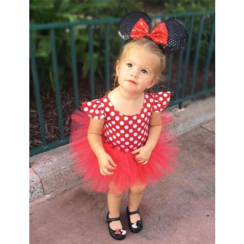 Emmababy Summer Lovely Dress Toddler Baby Girls Polka Dot Tulle Tutu Lace Dresses Kids Red Dot Party Dress Clothes