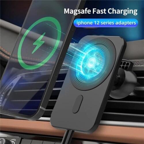 Magnetic Wireless Car Charger Mount for IPhone 12 Pro Max Mini Magsafe Fast Charging Wireless Charger Car Phone Holder