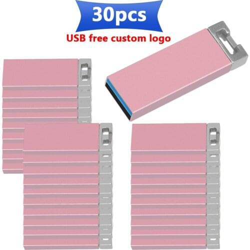 Metal USB Flash Drives 8GB 16GB 32GB 64GB Pen Drive Flash Card Pendrives usb memory stick U disk bulk 30pcs free Custom logo