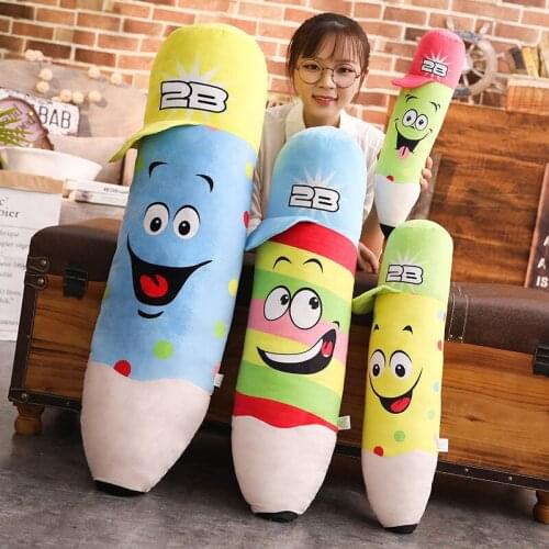 YESFEIER Plush Pencil Pen Toy Pillow Cushion Bolster Stuffed Toys Dolls Birthday Wedding Gift Home Bedroom Shop Decor